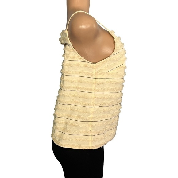 3/$30 🍂 Maeve by Anthropologie Cream Tank Top Sleeveless Fringes Back Accent - Picture 6 of 7